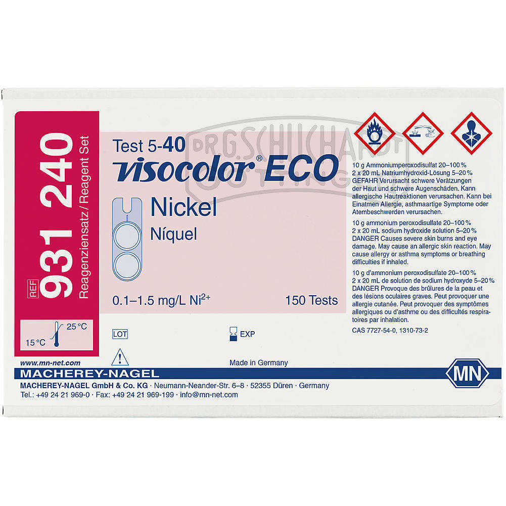 Testbesteck VISOCOLOR® ECO Nickel Nachfüllpackung