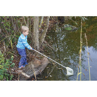 Wasserkescher mit Aluminium-Teleskopstange