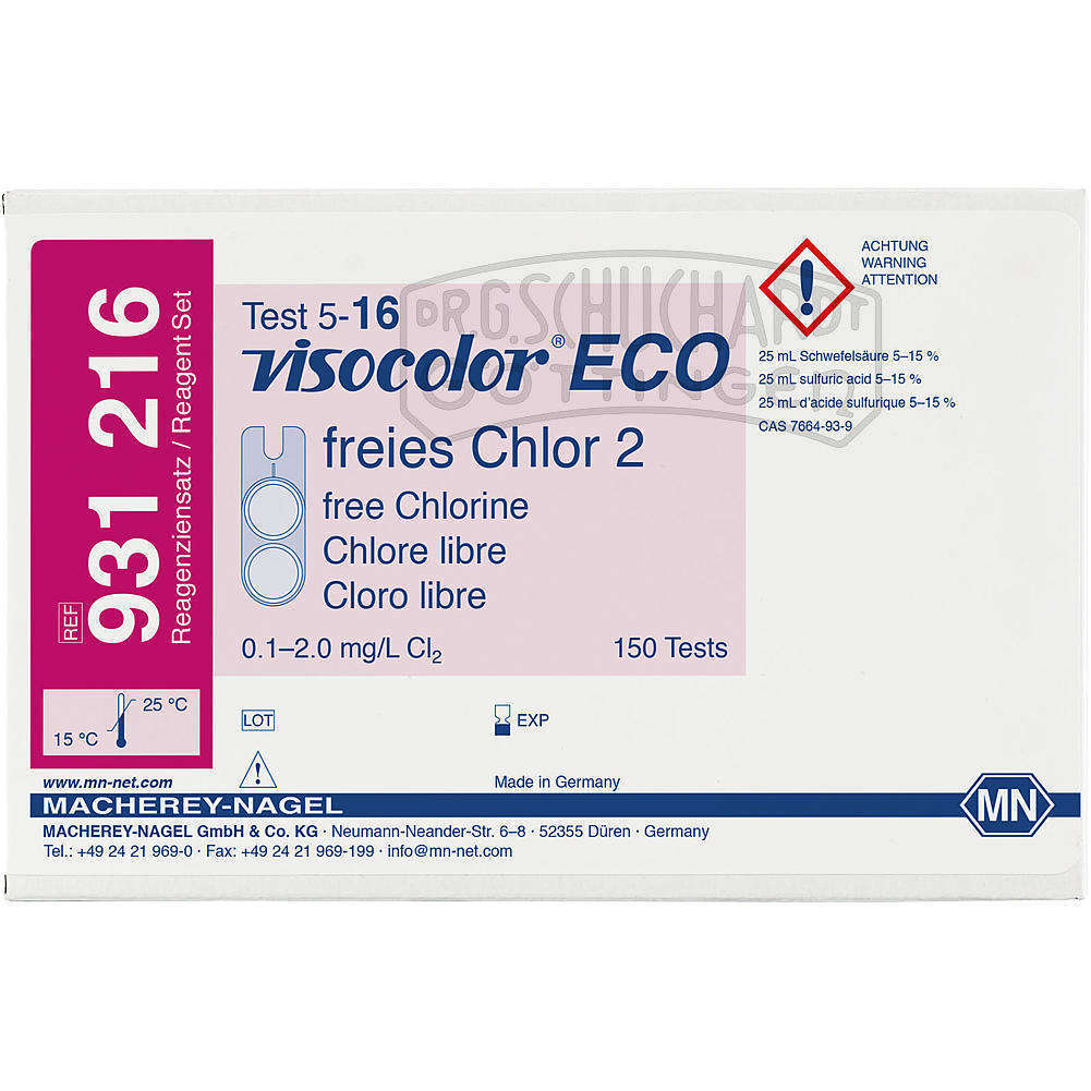 Testbesteck VISOCOLOR® ECO freies Chlor 2 Nachfüllpackung