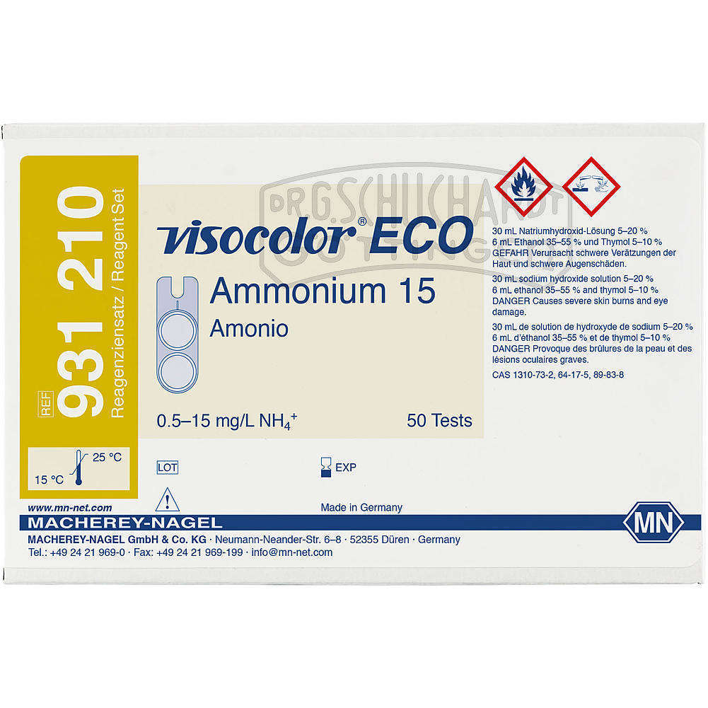 Testbesteck VISOCOLOR® ECO Ammonium 15 Nachfüllpack