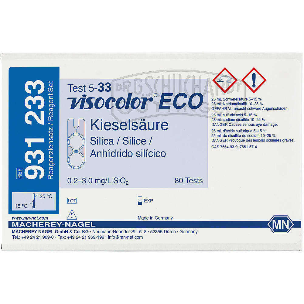 Testbesteck VISOCOLOR® ECO Kieselsäure Nachfüllpackung