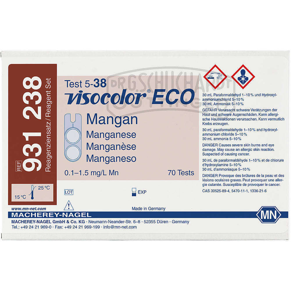 Testbesteck VISOCOLOR® ECO Mangan Nachfüllpackung