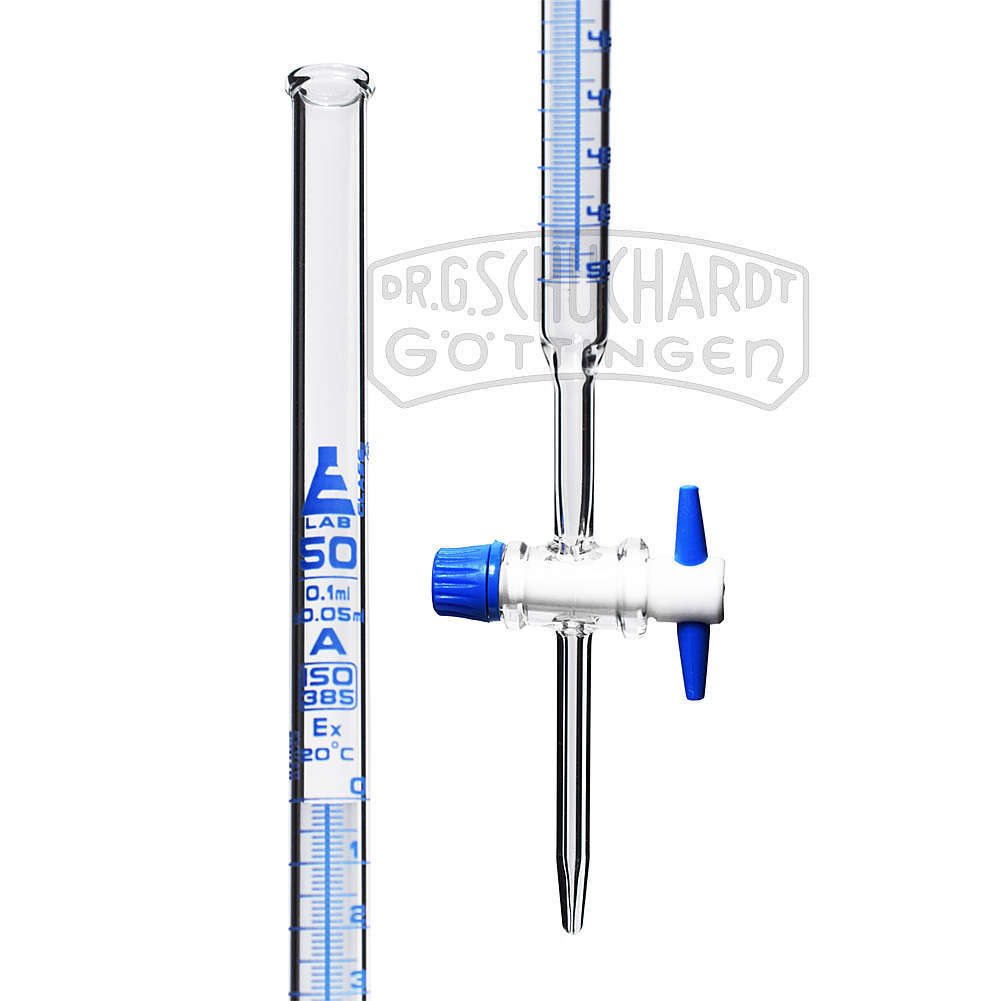 Bürette Schellbach mit Hahn PTFE 50/0,1 ml A